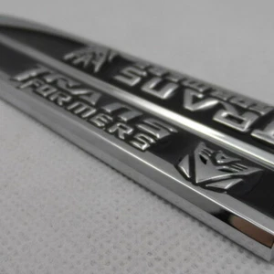 Car Badge Transformers Decepticon Black Metal Motorcycle Emblem Sticker 2pcs - Foto 1 di 3