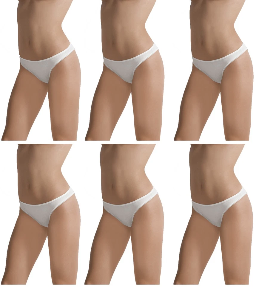6 SLIP DONNA COTONELLA COTONE ELASTICIZZATO BRASILIANA 3942 INTIMO MUTANDINE