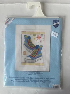 Vervaco Counted Cross Stitch Kit Blue Sneakers - Picture 1 of 2