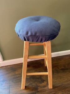 bar stool cushioned cover in home decore fabric navy
