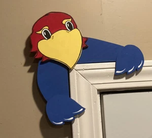 Kansas Jayhawk Door Frame Wooden Decoration Hand made hand painted KU Jayhawk - Picture 1 of 1