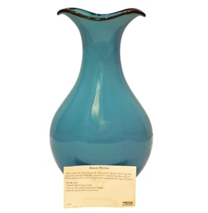 Southern Living at Home 12" Tuscan Blue Flared Rim Pitcher Vase Brazil Retired - Picture 1 of 6