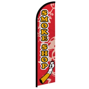 Smoke Shop Full Curve Windless Swooper Flag Dispensary RED - Picture 1 of 2