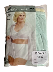 Underscore Slip Cotone Mutandine Colori Pastello 3 Pz NOS Donna XXL Taglia 9 - Foto 1 di 11