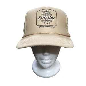 Vintage DP Hopkins LouZee Banjo Trucker Hat Beige Tan Snapback Mesh Adjustable - Picture 1 of 10