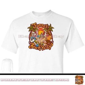 Camiseta gráfica de dibujos animados de verano borracho playa fiesta dibujos animados de verano - Imagen 1 de 5