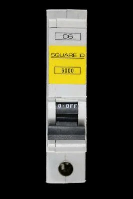 SQUARE D 6 AMP CURVE C 6kA MCB CIRCUIT BREAKER QOE QO106EC6 6000