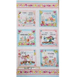 Patchwork Quilting Sewing Fabric Sew In Love Panel 62x110cm - Picture 1 of 7
