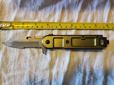 Navaja de bolsillo táctica plegable verde Foto 1 de 2