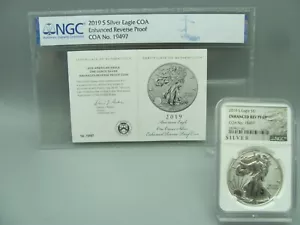 2019-S Silver Eagle Enhanced Reverse Proof 69 Certified by NGC with COA - Picture 1 of 4