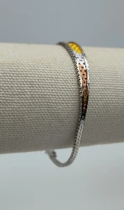 Vintage Flachgewebe Vermeil Gold Rosegold Gliederarmband Sterlingsilber 925 Italien - Bild 1 von 7