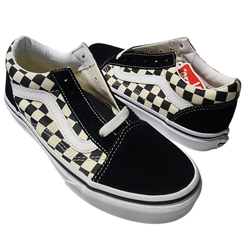 Vans Top Basso Unisex Bambino Primario Check Nero Bianco Taglia 3