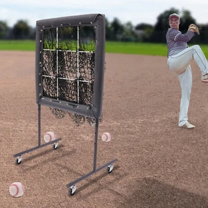 9 Hole Baseball Net for Pitching Practice Adjustable Baseball Trainer Aid - Picture 1 of 18