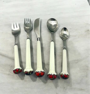 JEWEL Flatware Denby 5 Piece Place Setting Stone & Steel England - Picture 1 of 9