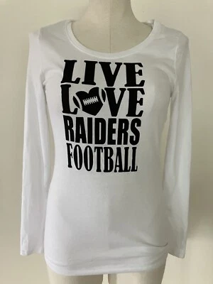 CAMISETA MUJER "LIVE LOVE RAIDERS FOOTBALL" BLANCA TALLA S NUEVA CON ETIQUETAS Foto 1 de 4