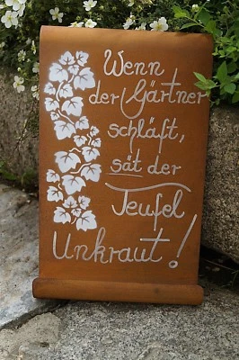 Edelrost Tafel Gärtner gewellt Spruch Garten Metall Tafel Rost Schild Text Deko - Bild 1 von 3