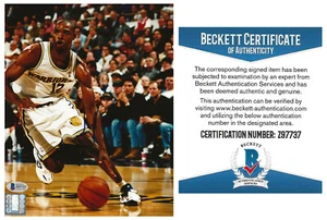 Latrell Sprewell signed Golden State Warriors basketball 8x10 photo Beckett COA - Picture 1 of 4
