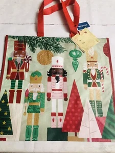 Marshall’s Shopping Bag Reusable Tote Bag Christmas Nutcrackers Ornaments New - Picture 1 of 2