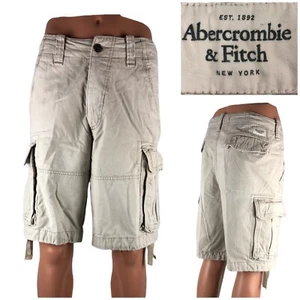 Abercrombie & Fitch Herren 32 Cargoshorts Kordelzug Köper Taschen strapazierfähig - Bild 1 von 12