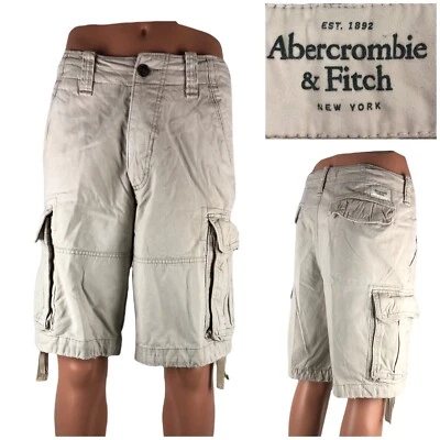 Abercrombie & Fitch Mens 32 Cargo Shorts Drawstring Twill Pockets Heavy Duty - Image 1 of 4