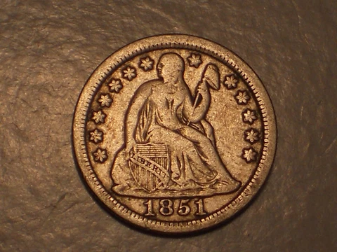 1851 Seated Liberty Dime (F/VF & Attractive) Cover