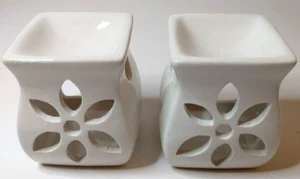 2 quemadores de fragancias ácidas o aceites esenciales de cerámica blanca - Imagen 1 de 4