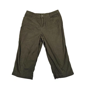 Christopher & Banks PETITE Crop Pants Capris Olive Pedal Pushers Womens 6P EUC - Picture 1 of 10