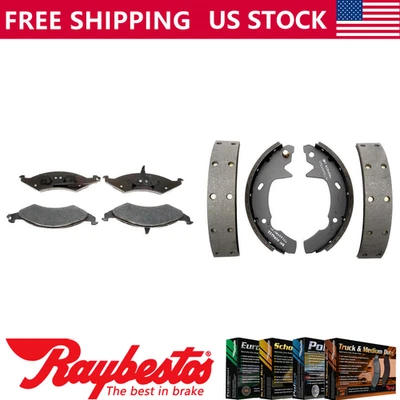 Kit dianteiro traseiro pastilhas de freio metálicas e sapatas de freio para 1993 Ford Taurus - Imagem 1 de 4