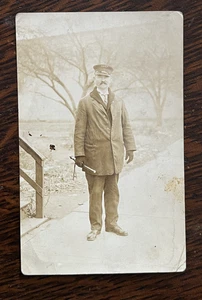 Real Photo Post Card RPPC Police Chief Freter Bros Bridgeport Ohio 1904-1918 - Picture 1 of 9