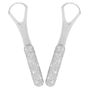 2 Pcs Metal Tongue Scraper Cleaner for Adults Hygiene Easy-to-use - Picture 1 of 12