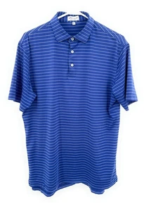 Peter Millar Summer Comfort Shirt Mens M Blue Golf Striped - Picture 1 of 5