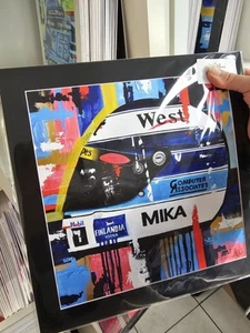 MIKA HAKKINEN F1 Helm quadratisches Bild Druck Wandbild - Bild 1 von 2