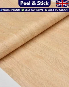 Papel tapiz autoadhesivo efecto madera de roble envoltura vinilo encimera armario película pegatina - Imagen 1 de 8