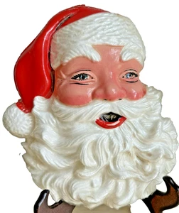 "Decoración de puerta de pared vintage de espuma de poliestireno cara de Santa 12"" retro Navidad" - Imagen 1 de 11