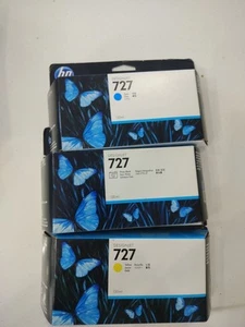 New Genuine HP 727 Ink set - Photobk,Cyan& Yellow are new sealed - 2017 T1500 - Picture 1 of 1