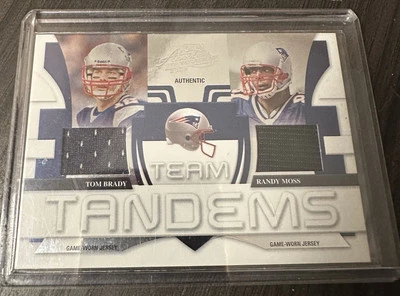 2008 Absolute Team Tandems 6/100 Tom Brady Randy Moss Game Used Jersey Card TTA1 - Image 1 of 2