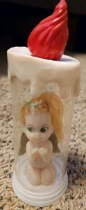 💥 Bambola Angelo di Natale Yuletide Vintage Giocattolo Plastica Candela Espositore Bionda Anni 60 MCM - Foto 1 di 15