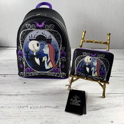 Loungefly Disney The Nightmare Before Christmas Mini Backpack and Wallet New - Image 1 of 4