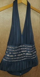 JS Collections Women's Black Sleeveless Back Blouse - Size 10 - Picture 1 of 5