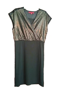 Narciso Rodriguez Design Nation Dress Women Size Medium V Neck Black Sequins - Picture 1 of 12
