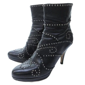 Miu Miu Boots Women's Size 38 Black Leather - Picture 1 of 9