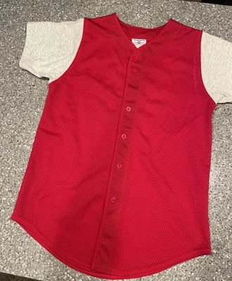 Винтажная командная спортивная одежда сетка бейсбольная футболка мужская размер L красная No13 - Изображение 1 из 4