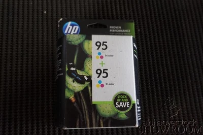 New Dual Pack Genuine OEM HP 95 Tri-color Inkjet Cartridges CD886FN NOV 2015 - Image 1 of 3