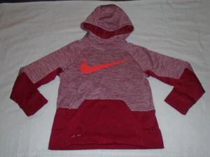 Girls Nike Hoodie Size M Pullover Dri-Fit Red or Maroon w/ Coral Swoosh - Picture 1 of 4