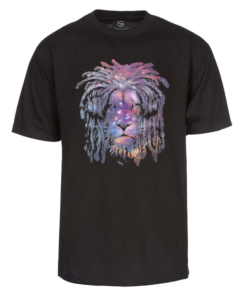 Camiseta negra Galaxy Lion para hombre Foto 1 de 1