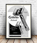 Gillette, Vintage Rasiermesser Werbung Reproduktionsplakat, Wandkunst.
