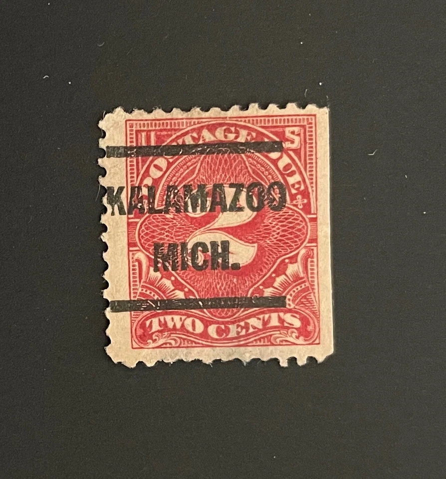 Kalamazoo, Michigan Type 257 Precancel - 2 cents Postage Due U.S. #J62 - MI - Image 1 of 1