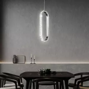 Lampada Da Pranzo A Sospensione Altezza Flessibile Dimmerabile Metallo Cromo LED - Foto 1 di 10