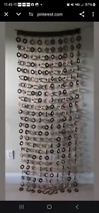 Vintage Mid Century Modern - Boho Türteiler/Vorhang. Kokosnussschalen 74×31 - Bild 1 von 10