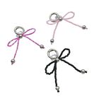 Sweet Cool Glass Beaded Bowknot Hanging Pendant Phone Strap Bag Decoration